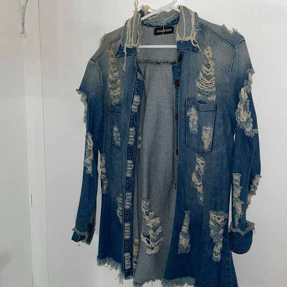 Distressed Denim Jacket - Picture 1 of 5